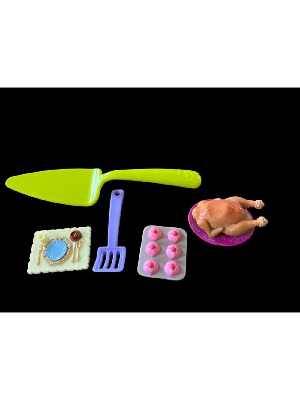Fisher Price Loving Family Dollhouse PINK CUPCAKES PAN TRAY Doll Kitchen Foods